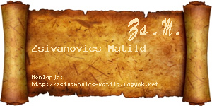 Zsivanovics Matild névjegykártya