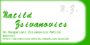 matild zsivanovics business card